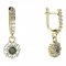 BG circular earring 088-84 - Metal: Silver - gold plated 925, Stone: Moldavit and garnet