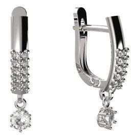BG zlaté náušnice 1293 Bílé zlato - 585 Diamant