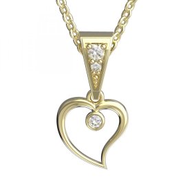 BG zlatý přívěšek srdíčko 1565 Žluté zlato - 585 Diamant