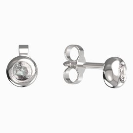 BeKid dětské náušnice 102 Bílé zlato - 585 Bílý kubický zirkon