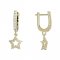 BeKid, Gold kids earrings -826 - Switching on: Brizura 0-3 roky, Metal: Yellow gold 585, Stone: White cubic zircon