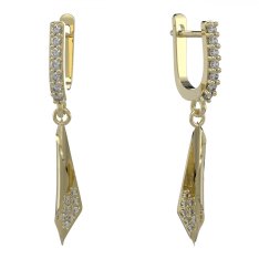 BG zlaté náušnice 1364 Žluté zlato - 585 Diamant