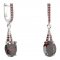 BG earring oval 493-G91 - Metal: Silver 925 - rhodium, Stone: Moldavit and garnet