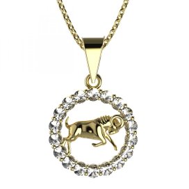 BeKid dětský zlatý přívěsek 044 beran Žluté zlato - 585 Diamant
