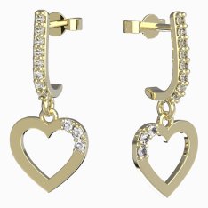BeKid dívčí náušnice srdíčko 1257 Žluté zlato - 585 Bílý kubický zirkon