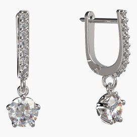 BG zlaté náušnice 875 Bílé zlato - 585 Diamant