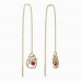 BeKid, Gold kids earrings -1192 - Switching on: Chain 9 cm, Metal: Yellow gold 585, Stone: Red cubic zircon