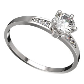 BG zlatý prstýnek 875 J Bílé zlato - 585 Diamant