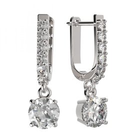BG zlaté náušnice 727 Bílé zlato - 585 Diamant