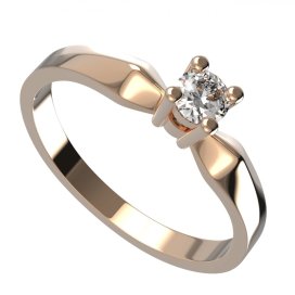 BG zlatý diamantový prstýnek 768 Růžové zlato 585 (30-90dní) Diamant lab-grown