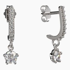 BG zlaté náušnice 874 Bílé zlato - 585 Diamant