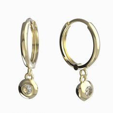 BG zlaté diamantové náušnice 737 Žluté zlato - 585 Diamant lab-grown