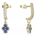 BeKid, Gold kids earrings -295 - Switching on: Pendant hanger, Metal: Yellow gold 585, Stone: Dark blue cubic zircon
