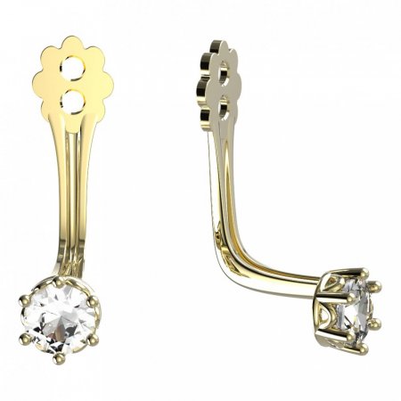 BeKid Gold earrings components 3 - Metal: Yellow gold 585, Stone: Dark blue cubic zircon