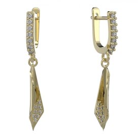 BG zlaté náušnice 1364 Žluté zlato - 585 Diamant
