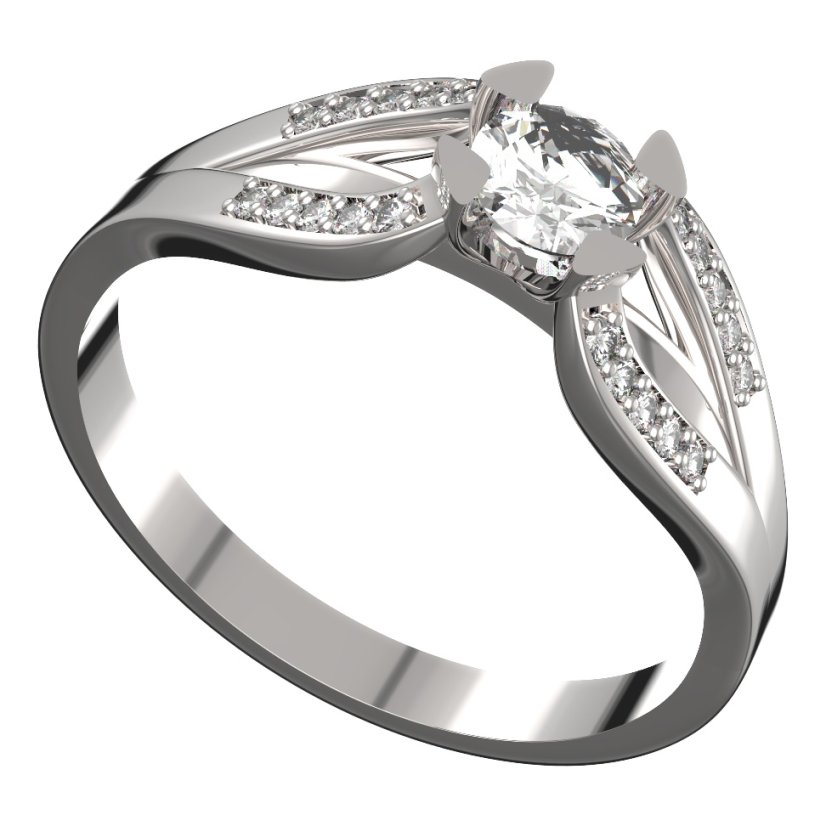 BG zlatý diamantový prstýnek 786 Bílé zlato - 585 Diamant lab-grown