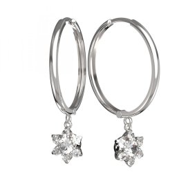 BG zlaté náušnice hvězdička 978 Bílé zlato - 585 Diamant