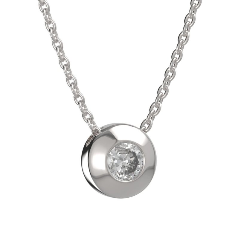 BG náhrdelník s kub.zirkonem nebo diamantem 737 Bílé zlato - 585 Diamant