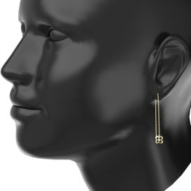 BG zlaté náušnice čtyřlístek 829 Bílé zlato - 585 Diamant