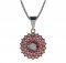 BG pendant circular 457-0 - Metal: Silver 925 - rhodium, Stone: Garnet