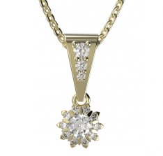 BG zlatý diamantový přívěšek  987 Žluté zlato - 585 Diamant lab-grown