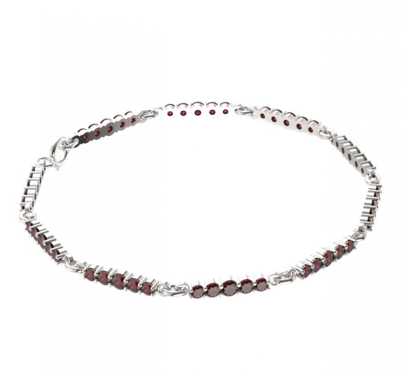 BG náramek 204 Stříbro 925 - rhodium Granát