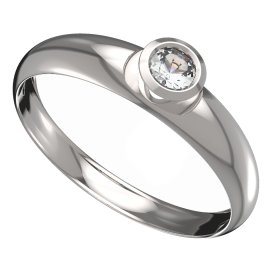 BG zlatý prstýnek 551 T Bílé zlato - 585 Diamant