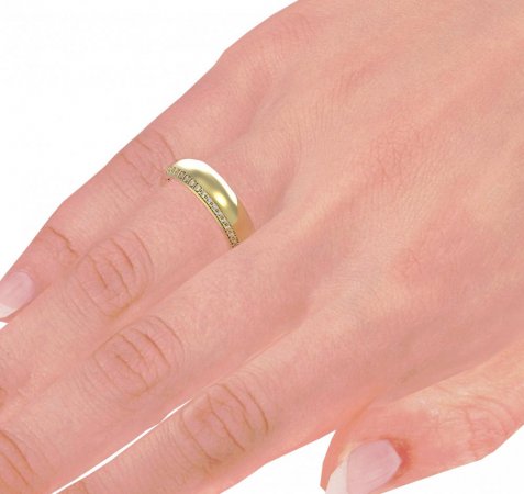 BG zlatý snubní prsten 634/1 - Kov: Žluté zlato 585, Kámen: Bílý kubický zirkon