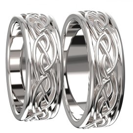 BG zlatý snubní prsten SN02/m, Pánský - Bílé zlato - 585