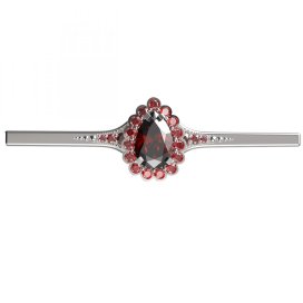 BG brož 519K Stříbro 925 - rhodium Granát