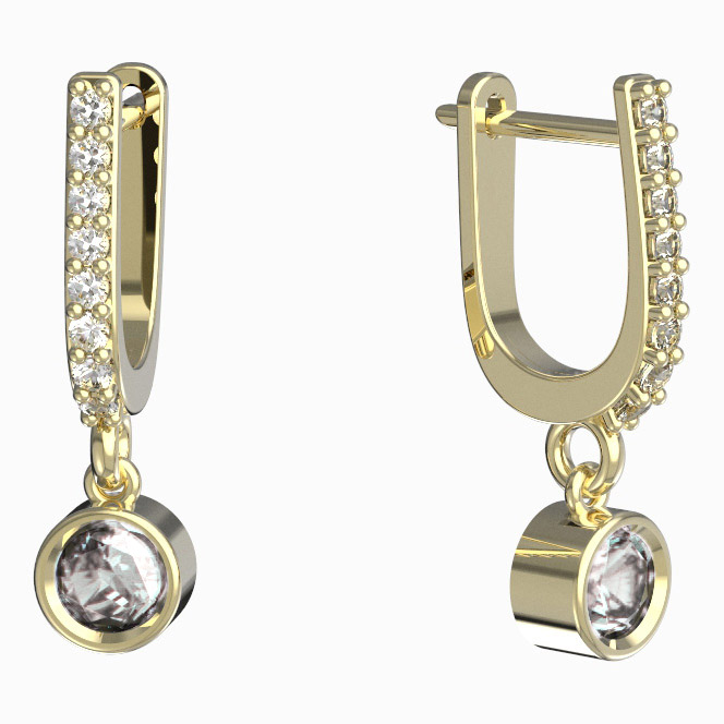 BeKid dětské náušnice 770 Bílé zlato - 585 Diamant