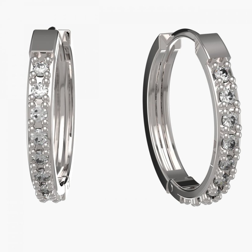 Zlaté dětské náušnice s diamantem, bílé zlato 585, 1–10 let – BeKid 1287