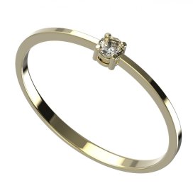 BG zlatý diamantový prstýnek 905 Žluté zlato - 585 Diamant lab-grown