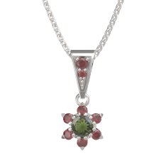 BG přívěšek 978 Stříbro 925 - rhodium Vltavín a granát