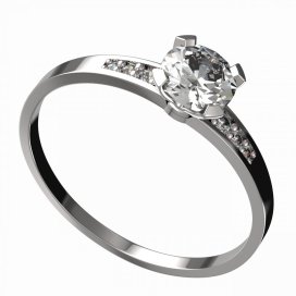 BG zlatý diamantový prstýnek 558 J Bílé zlato - 585 Diamant lab-grown