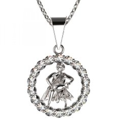 BG zlatý diamantový přívěšek Vodnář 044 Bílé zlato - 585 Diamant lab-grown