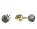 BeKid dětské náušnice 1291 s perlou - Zapínání: Puzeta závěs 61, Kov: Bílé zlato 585, Perla: Černá