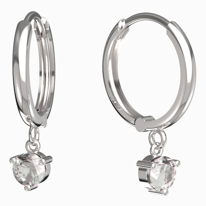 BG zlaté náušnice 782 Bílé zlato - 585 Diamant
