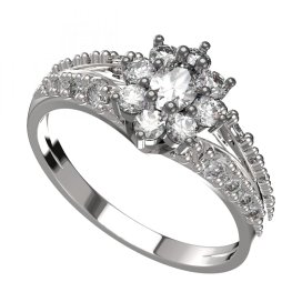 BG zlatý diamantový prstýnek 627G Bílé zlato - 585 Diamant lab-grown