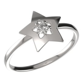BeKid dětský prsten hvězdička 824 Bílé zlato - 585 Bílý kubický zirkon