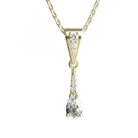 BG zlatý přívěšek  626 Žluté zlato - 585 Bílý kubický zirkon