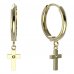 BeKid, Gold kids earrings -1105 - Switching on: Pendant hanger, Metal: White gold 585, Stone: Pink cubic zircon