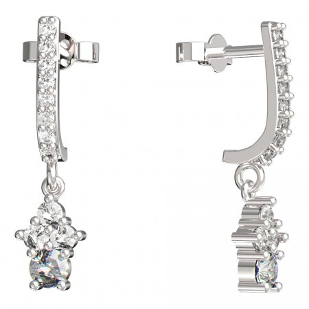 BeKid, Gold kids earrings -159 - Switching on: Pendant hanger, Metal: White gold 585, Stone: Diamond