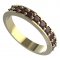 BG prsten - přírodní granát - půlkruh 839 - Kov: Stříbro 925 - rhodium, Kámen: Granát