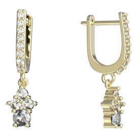 BeKid dětské náušnice 159 Žluté zlato - 585 Bílý kubický zirkon