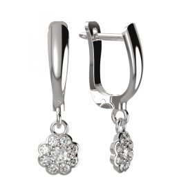 BG zlaté náušnice 552 Bílé zlato - 585 Diamant