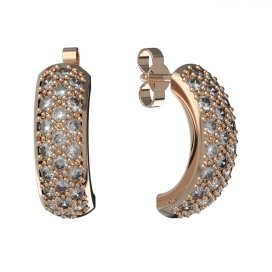 BG zlaté náušnice polokruh 1303 Růžové zlato 585 (30-90dní) Diamant