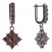BG square earring 105-96 - Metal: Silver 925 - rhodium, Stone: Garnet