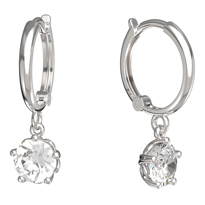 BeKid dětské náušnice 875 Bílé zlato - 585 Diamant