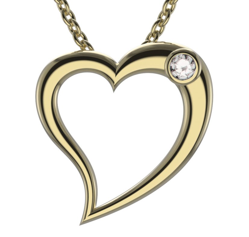 BG zlatý přívěšek srdíčko 1568 Žluté zlato - 585 Diamant